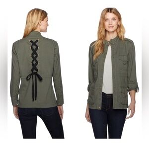 Democracy Studded Military Green Lace Up Jacket Size 2X